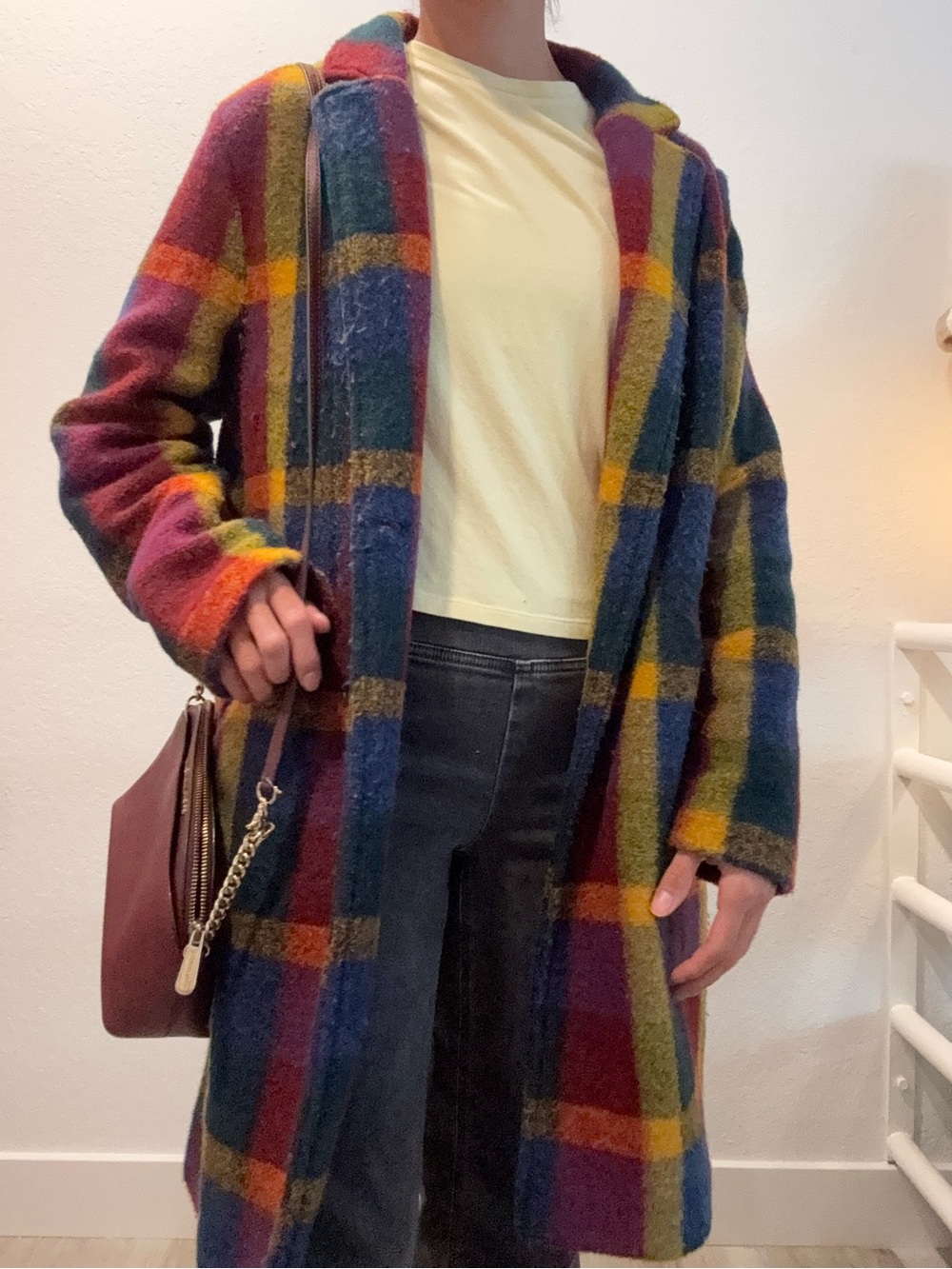 Rachel Zoe Multicolored Plaid Coat | Size M